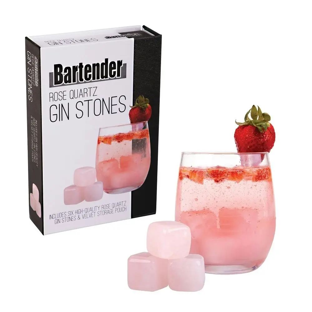 Bartender Rose Quartz Gin Stones Set 6