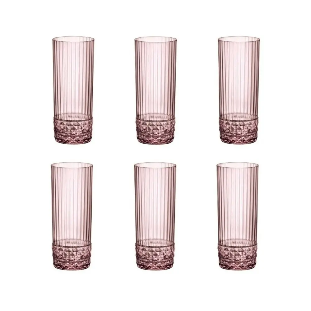 Bormioli Rocco AMERICA '20s 400ml LONG DRINK GLASSES SET 6 - LILAC