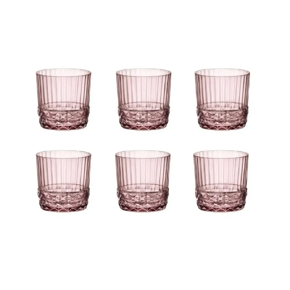 Bormioli Rocco AMERICA 20s 300ml ROCK DRINK GLASSES SET 6 - LILAC