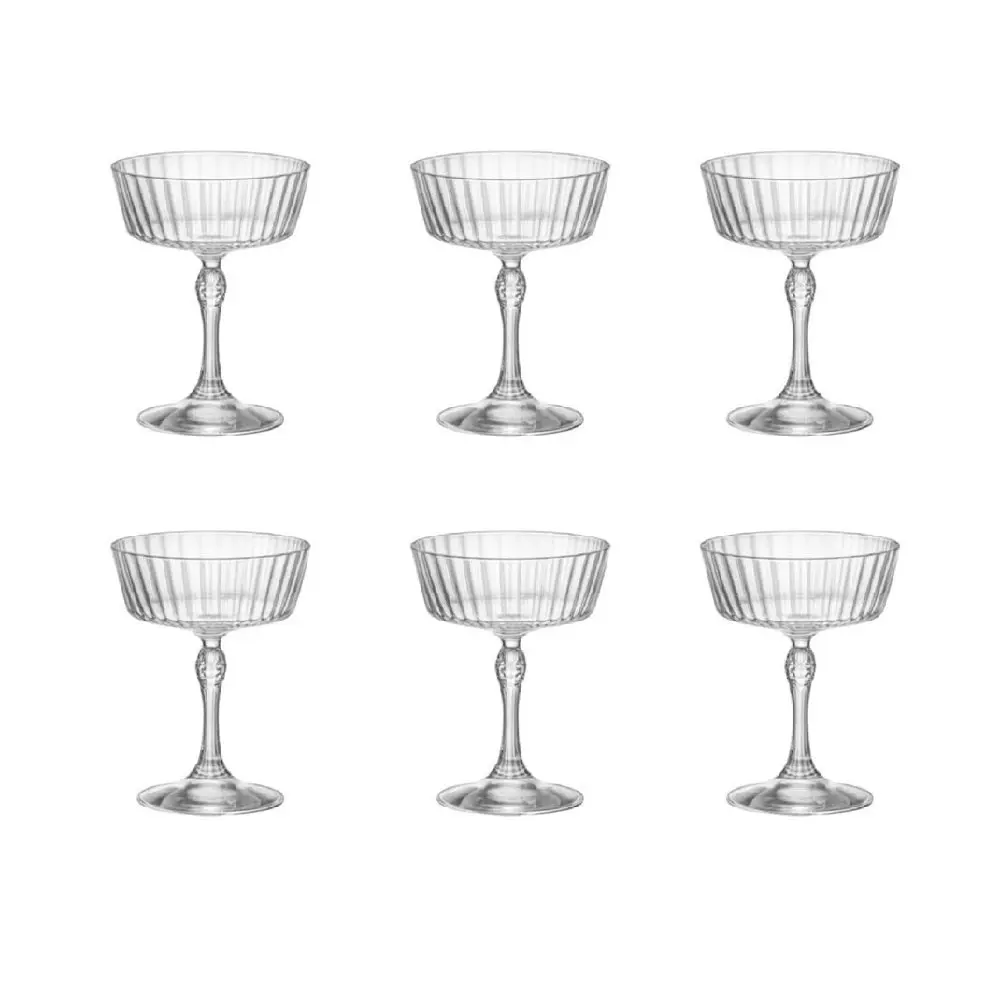 Bormioli Rocco AMERICA '20s 275ml FIZZ GLASSES SET 6