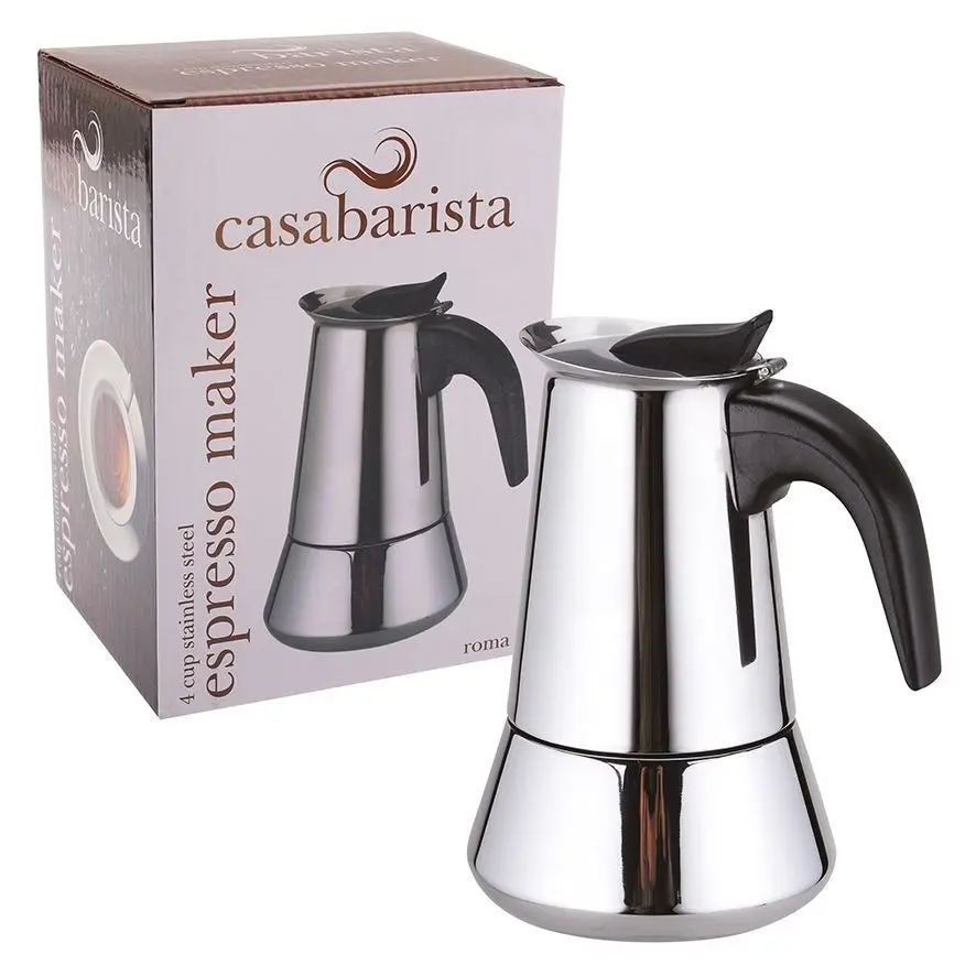 Casabarista Roma 4 Cup Stainless Steel Espresso Maker