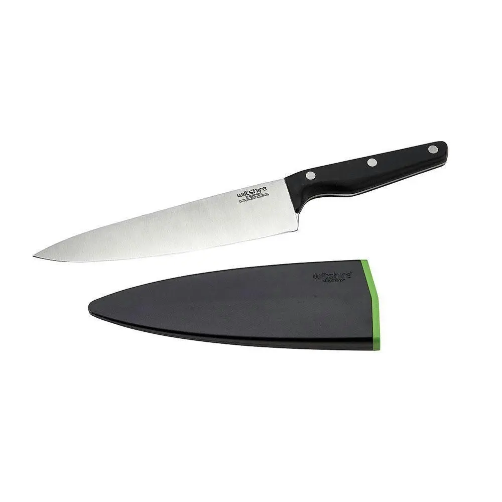 Wiltshire STAYSHARP NEW LOOK 20cm TRIPLE RIVET COOK'S KNIFE WITH SHARPENER