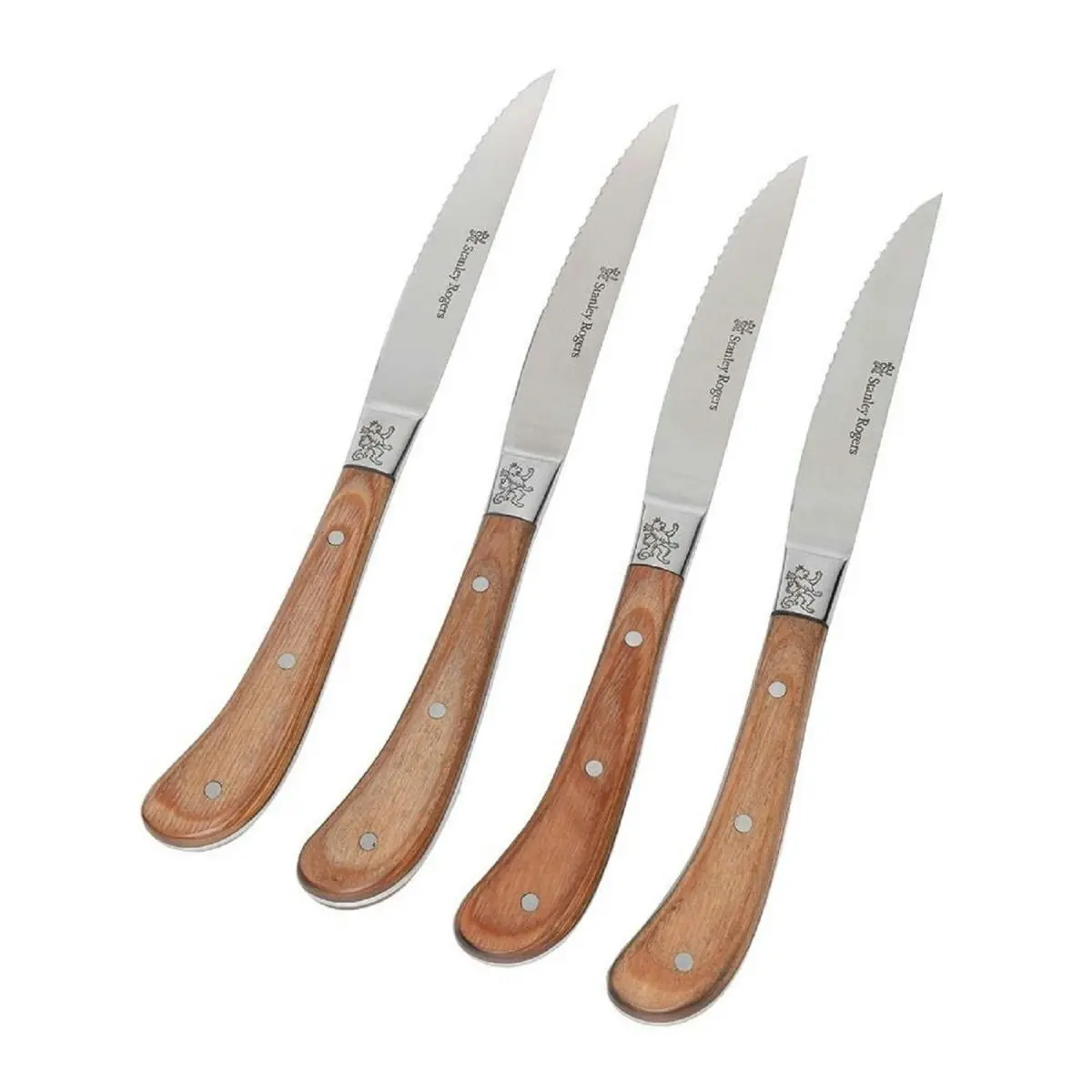 Stanley Rogers 4 Piece Pistol Grip Steak Knives   Woodlands Distressed