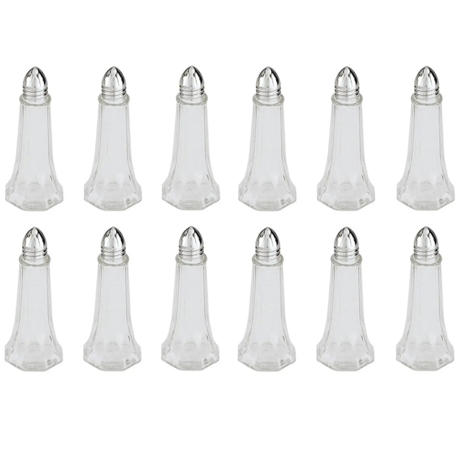 12 Glass Salt And Pepper Shakers Tower