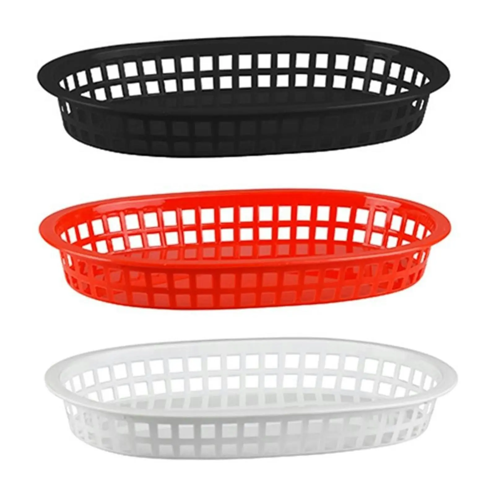 PLASTIC OVAL BREAD BASKET LARGE - 27 x 18cm SET 12