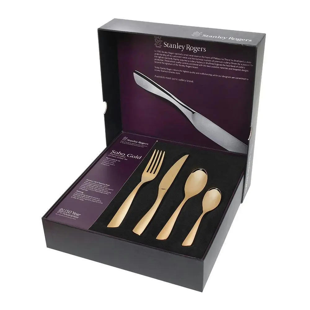 Stanley Rogers 24 Piece Soho Gold Cutlery Gift Boxed Set