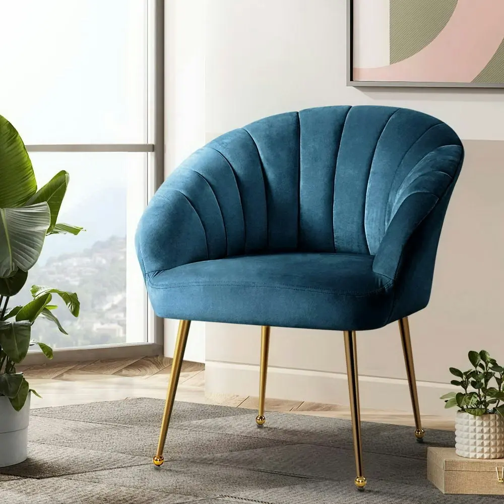 Artiss Armchair Velvet Blue Eloise