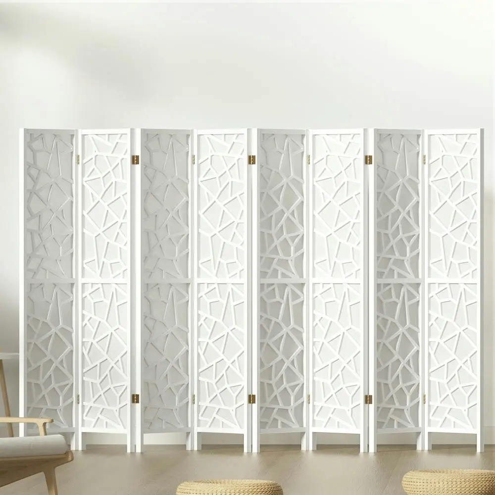 Artiss 8 Panel Room Divider Screen 325x170cm Clover White