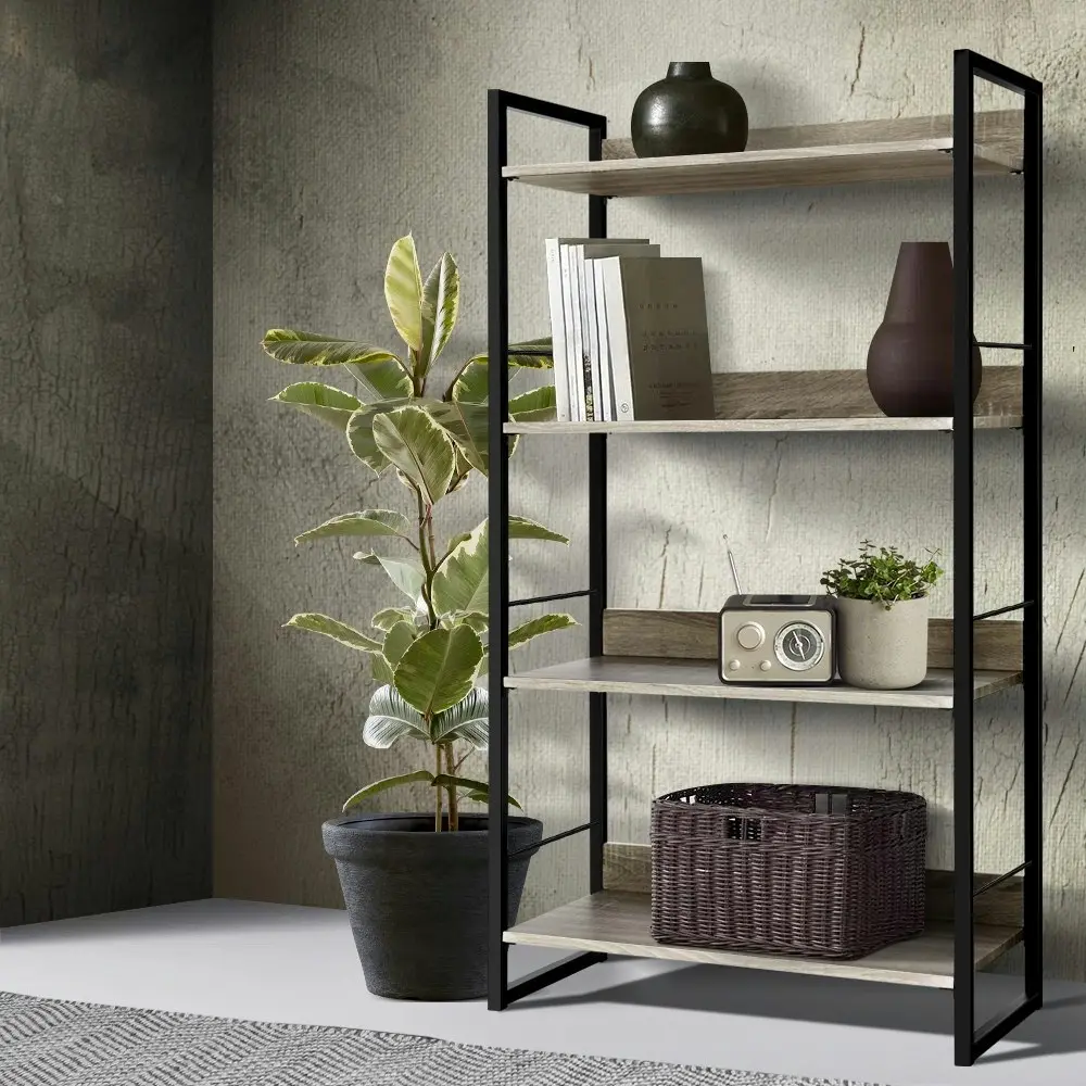 Artiss Bookshelf 4 Tiers - NOE Black and Oak