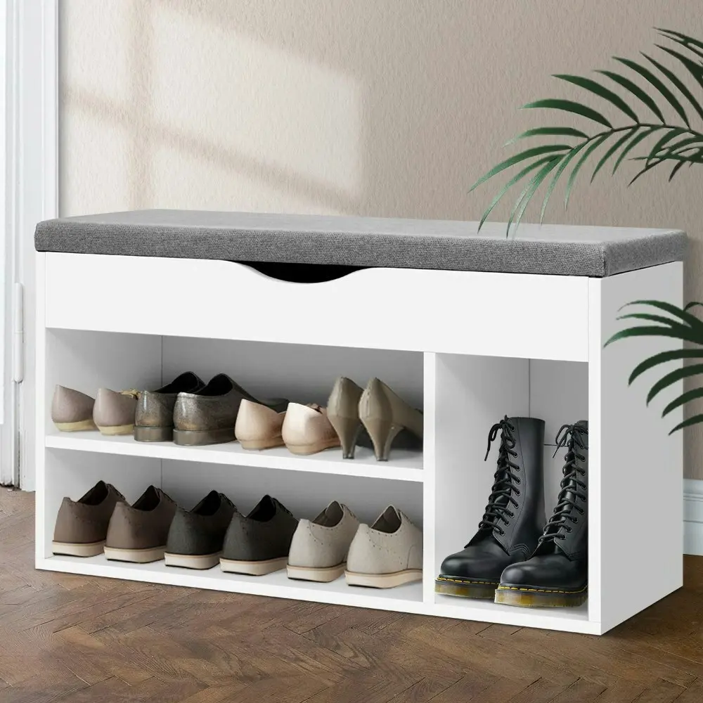 Artiss Shoe Rack Bench Shoe Cabinet White Allen