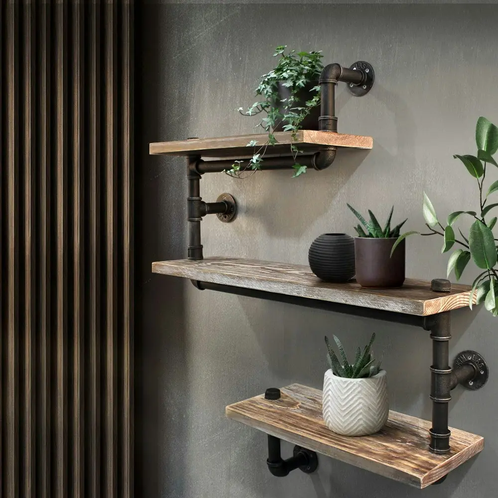 Artiss Floating DIY Pipe Shelf 3 Tiers - IONA