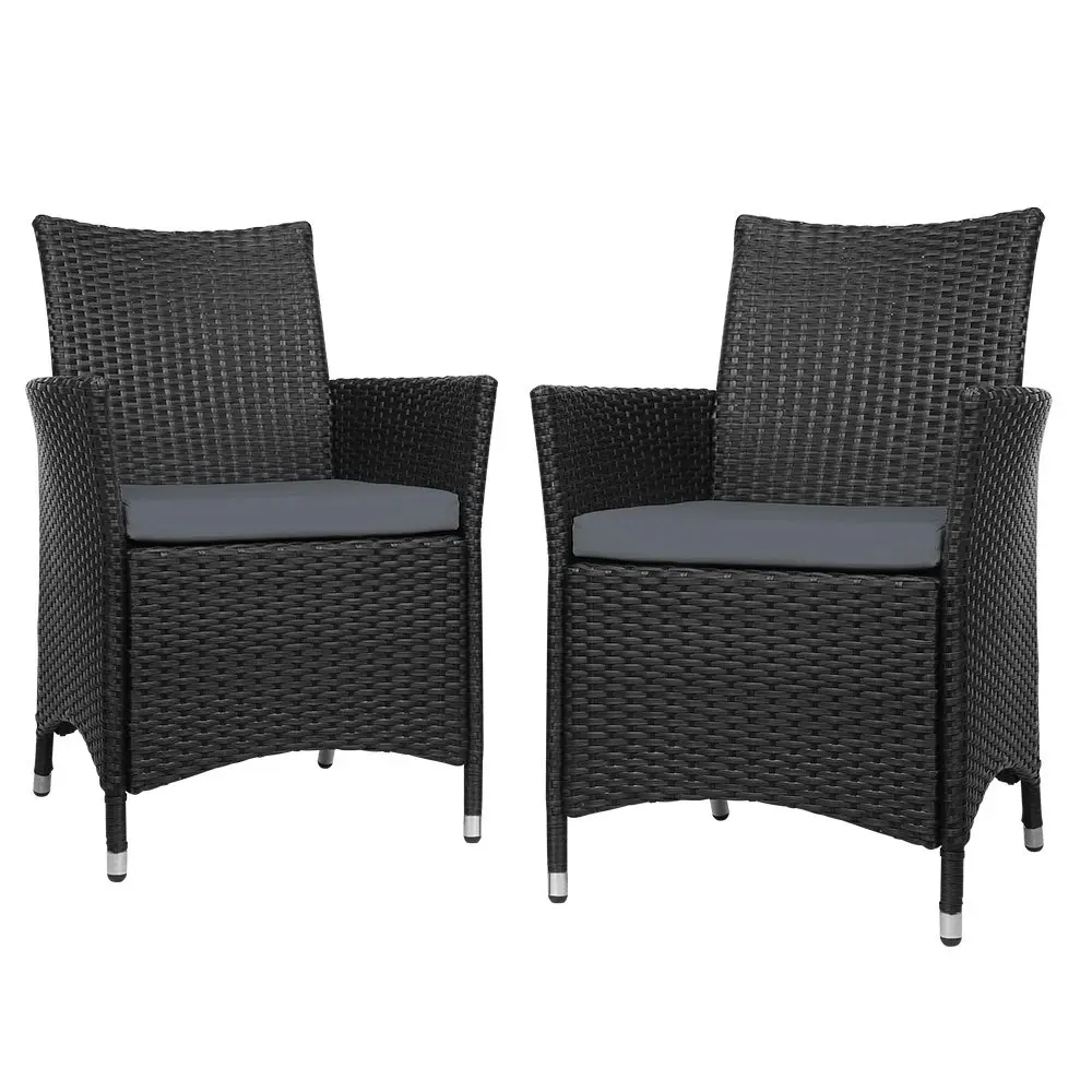 Gardeon Outdoor Dining Chairs Patio Furniture Wicker Garden Cushion Idris 2PC