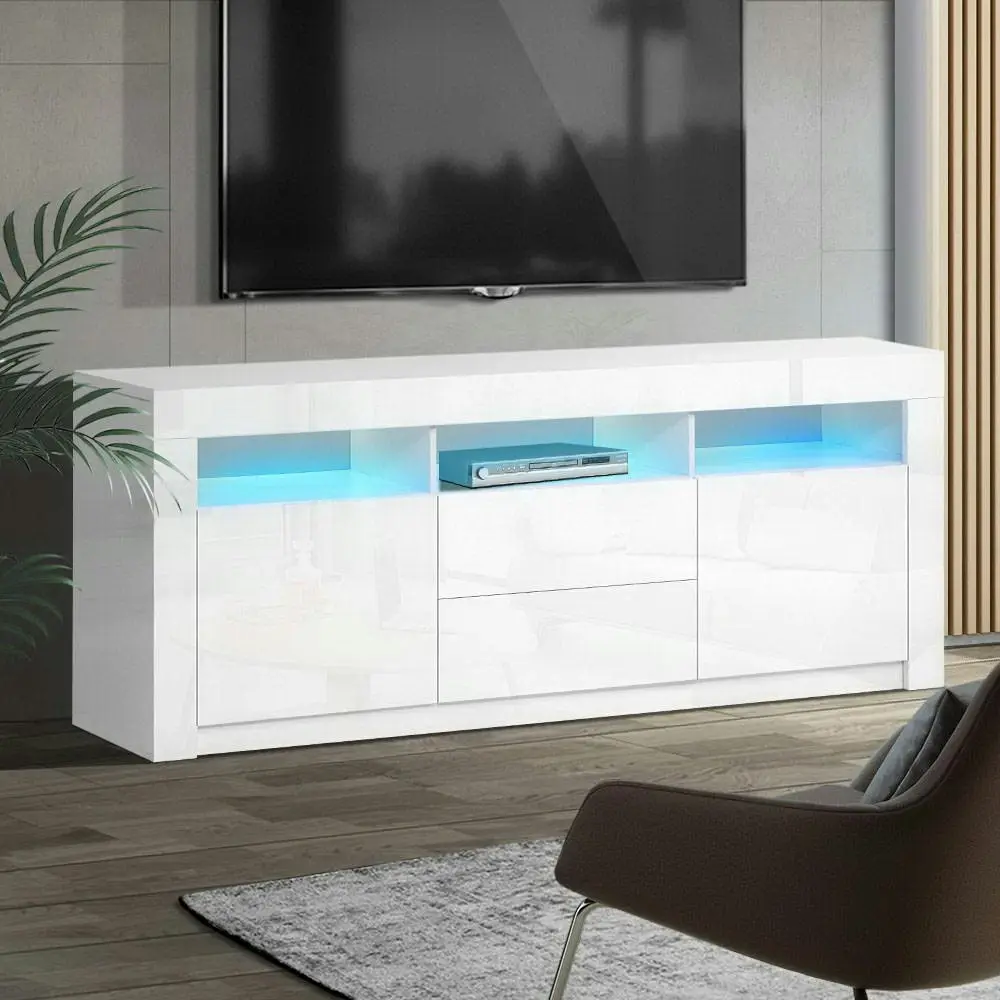 Artiss Entertainment Unit TV Cabinet LED 160cm White Anna