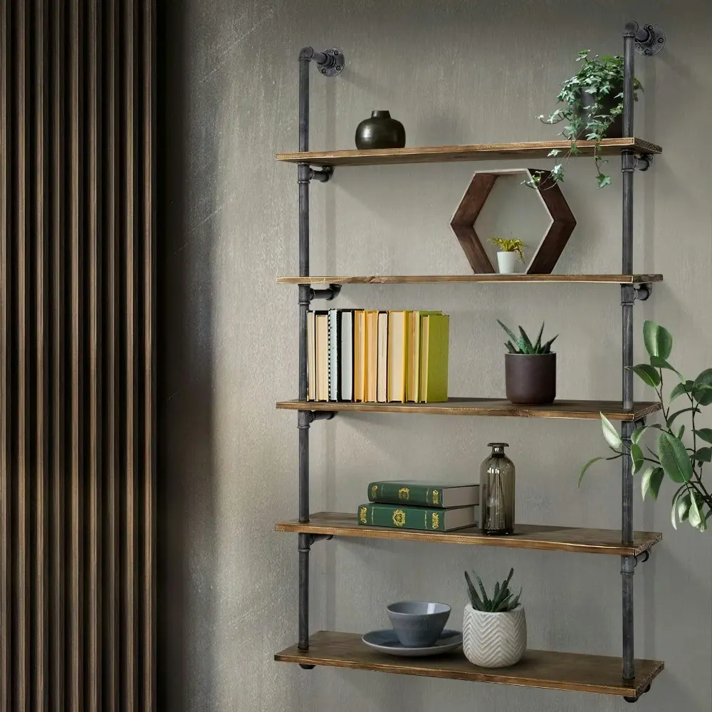 Artiss Floating DIY Pipe Shelf 5 Tiers - ISSA