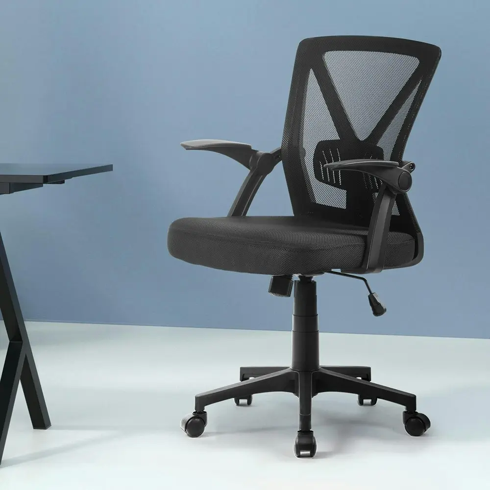 Artiss Mesh Office Chair Mid Back Black