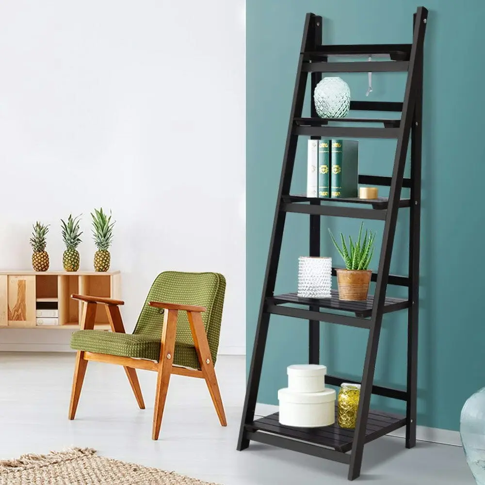 Artiss Bookshelf Corner Shelf 5 Tiers - ZANE Coffee