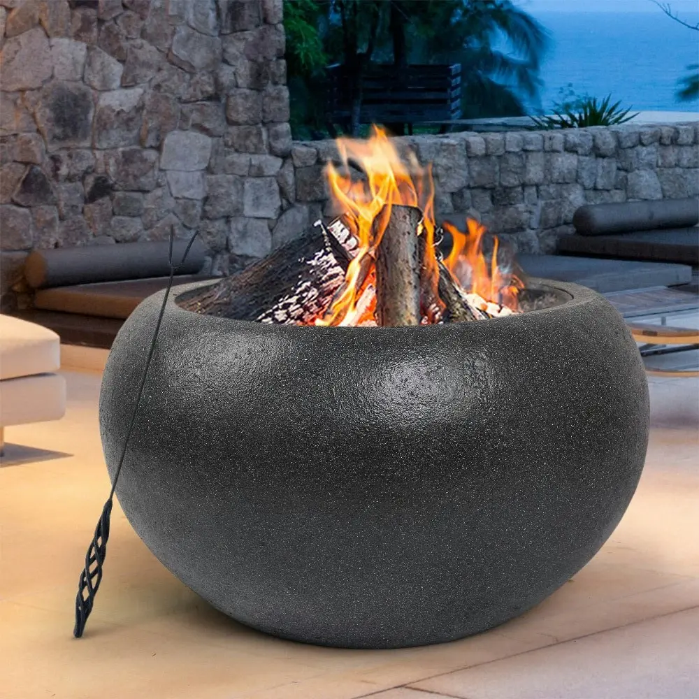 Grillz Fire Pit Bowl Black 61cm