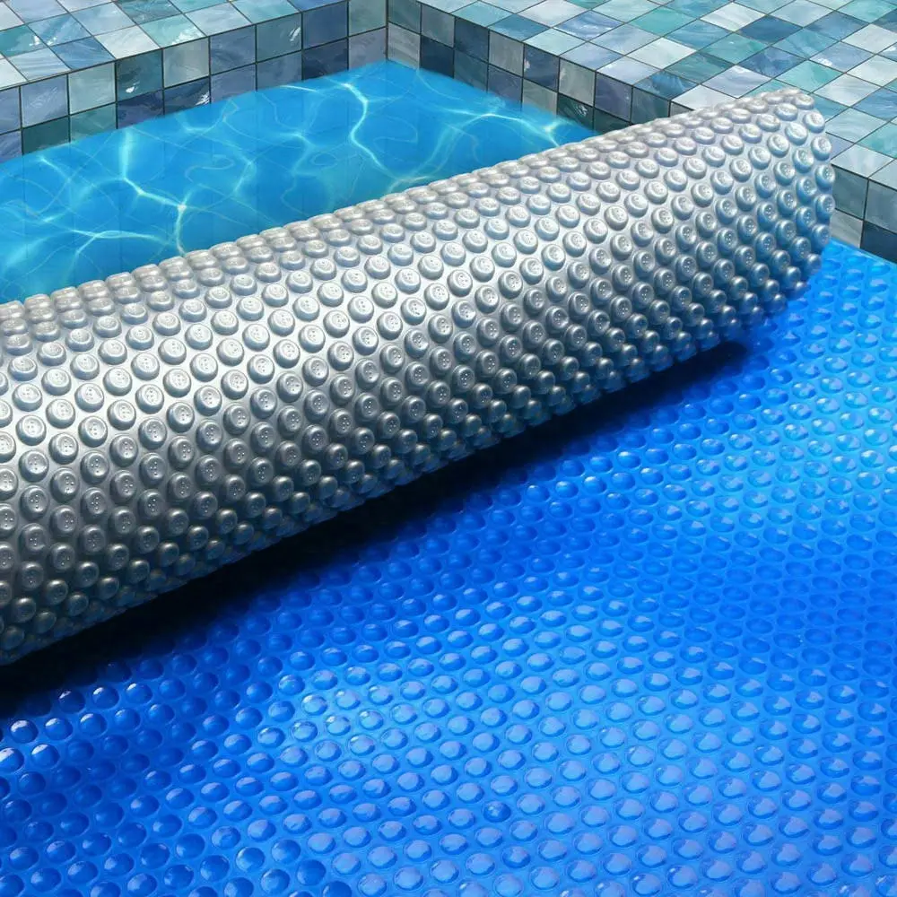 Aquabuddy Pool Cover 500 Micron 10.5x4.2m Swimming Pool Solar Blanket Blue Silver