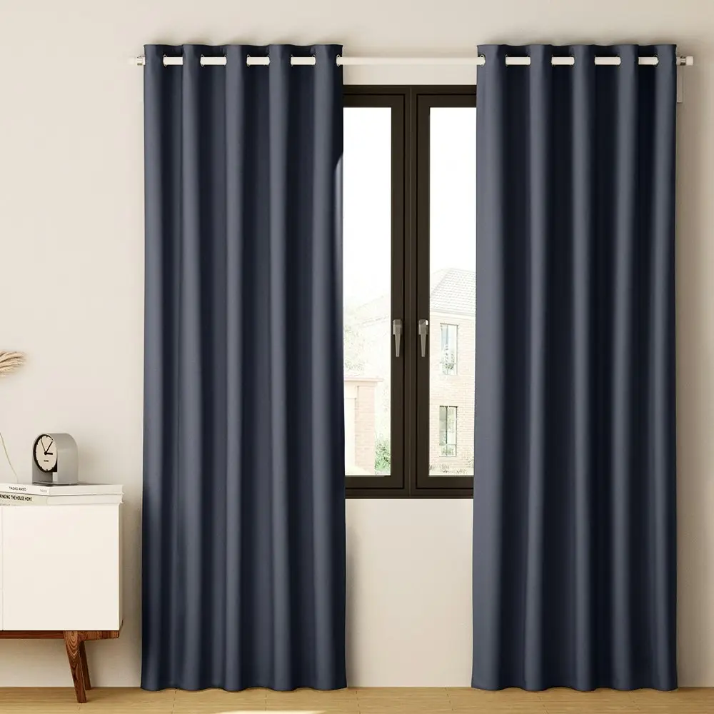 Artiss 2X Blockout Curtains Eyelet 240x230cm Charcoal