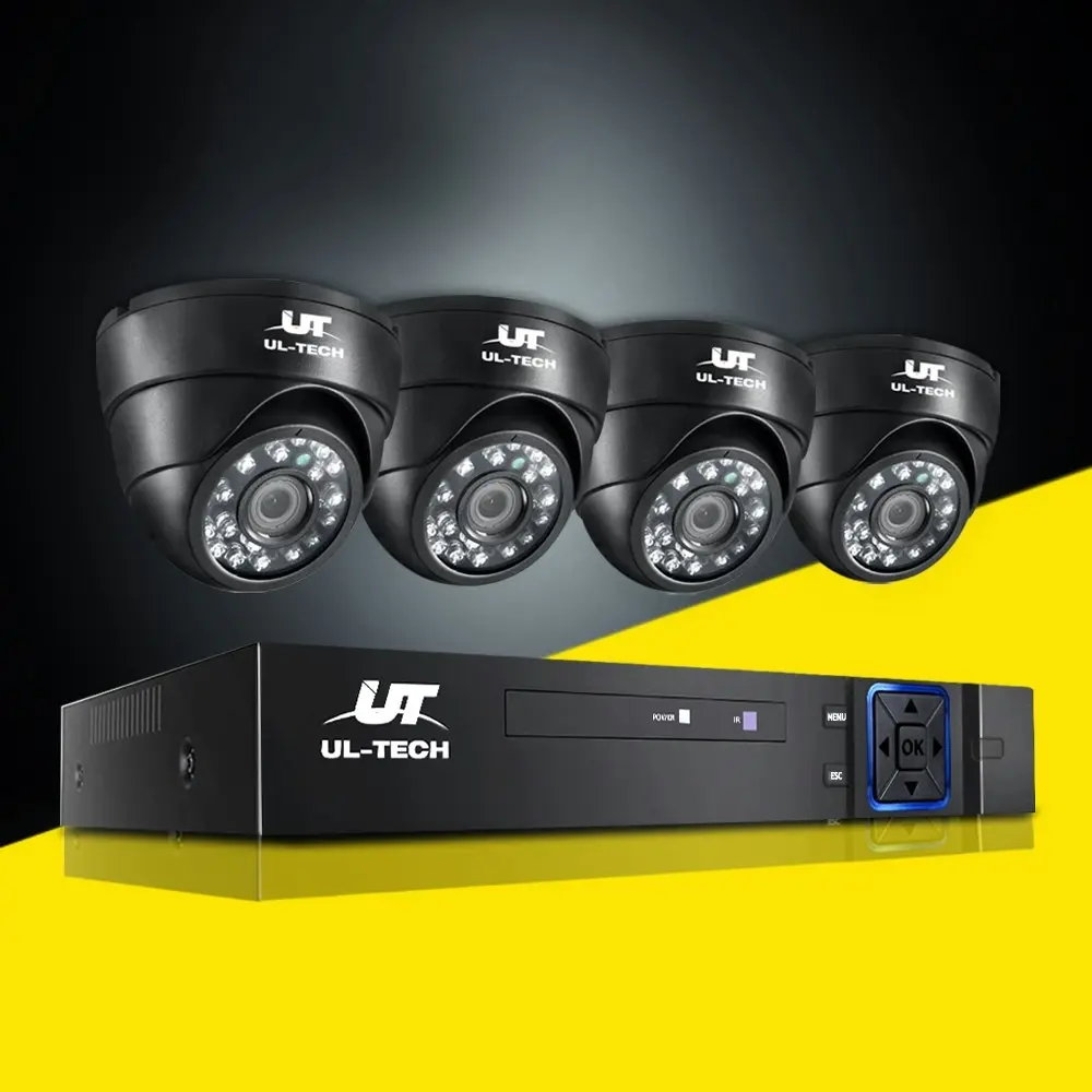 UL-tech CCTV Camera Security System 8CH DVR 4 Dome Cameras 1080P Outdoor Home