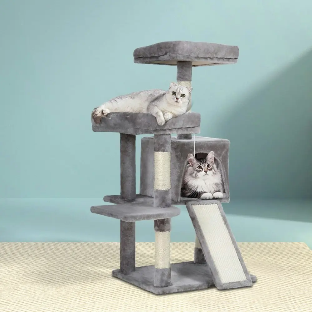 i.Pet Cat Tree 103cm Tower Scratching Post Scratcher Wood Condo House Trees Grey