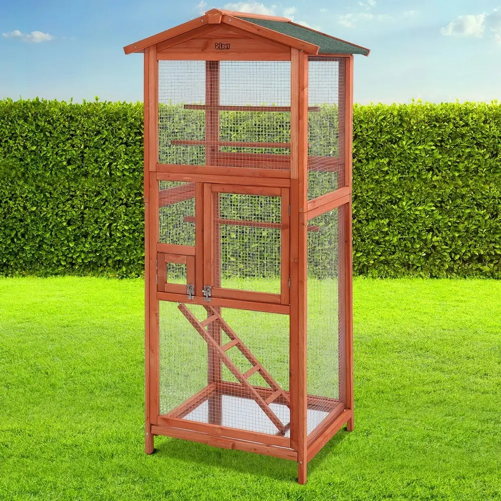 i.Pet Bird Cage 72cm x 60cm x 168cm Pet Cages Large Aviary Parrot Carrier Travel Canary Wooden XL