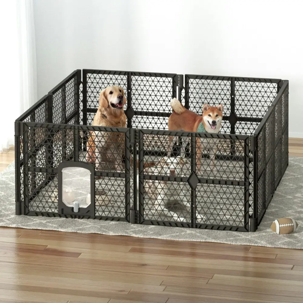 i.Pet Dog Playpen Enclosure 8 Panel Pet Fence Plastic Play Pen