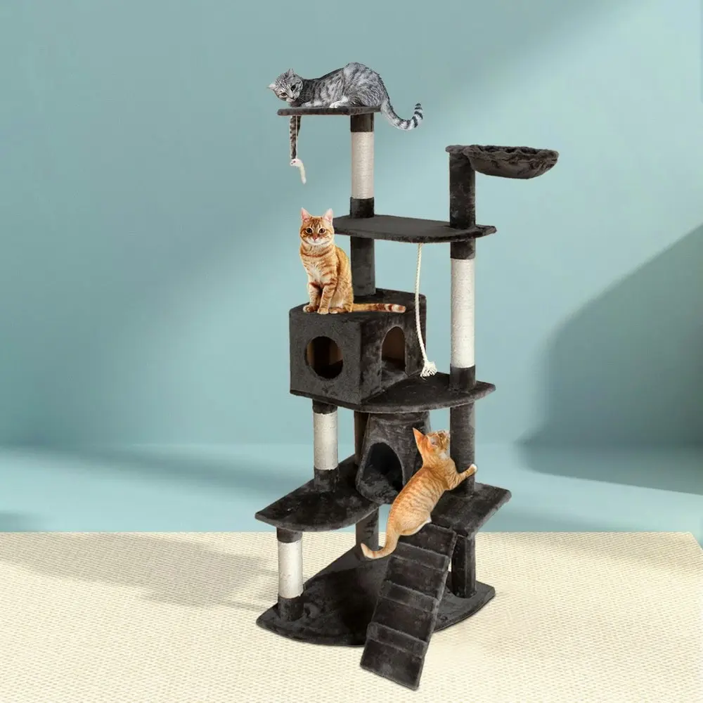 i.Pet Cat Tree 193cm Tower Scratching Post Scratcher Condo House Trees Grey