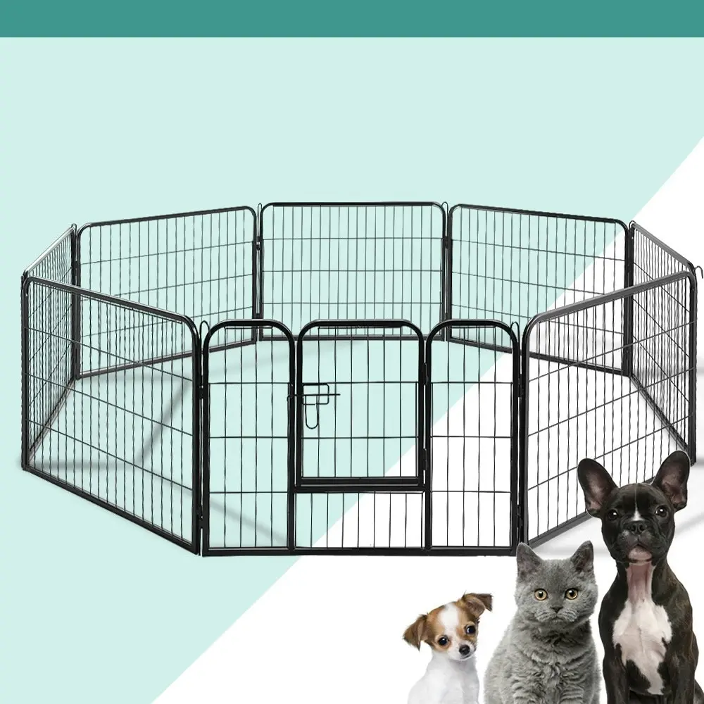 i.Pet 24" 8 Panel Dog Playpen Pet Exercise Cage Enclosure Fence Play Pen