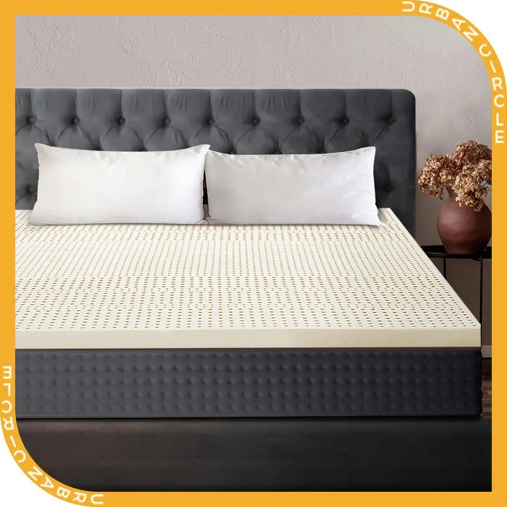 Mona Bedding Pure Natural Latex Mattress Topper 7.5cm King 7 Zone Underlay Protector K Bed Pad Mat