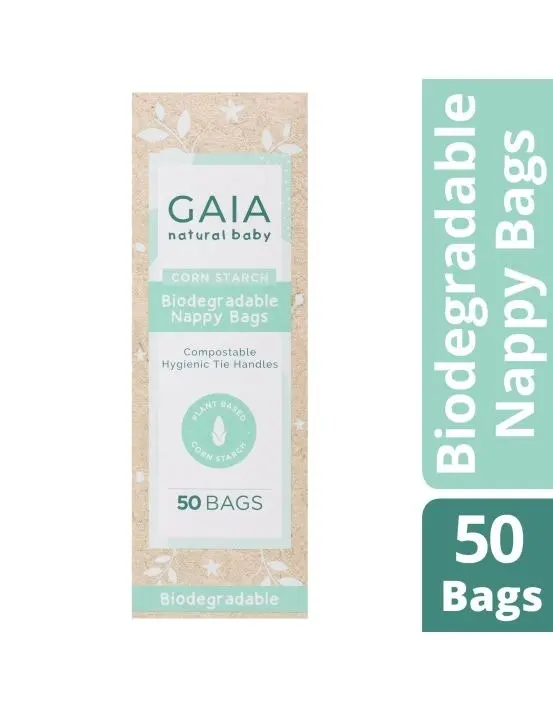 Gaia Natural Baby Biodegradable Nappy Bags 50 Pack