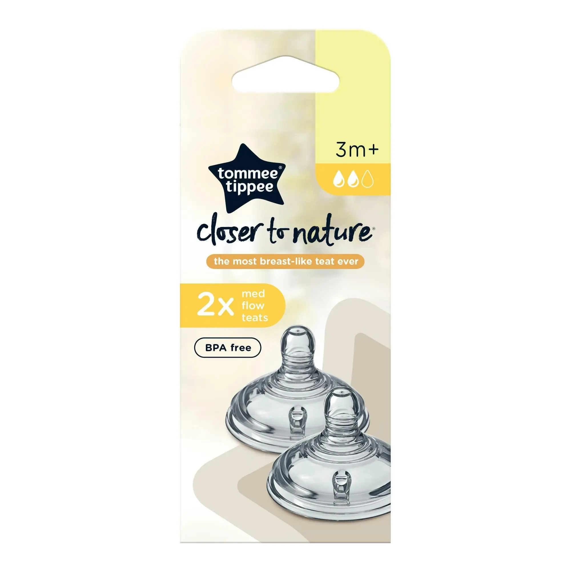 Tommee Tippee Closer to Nature Medium Flow Teats 2 Pack