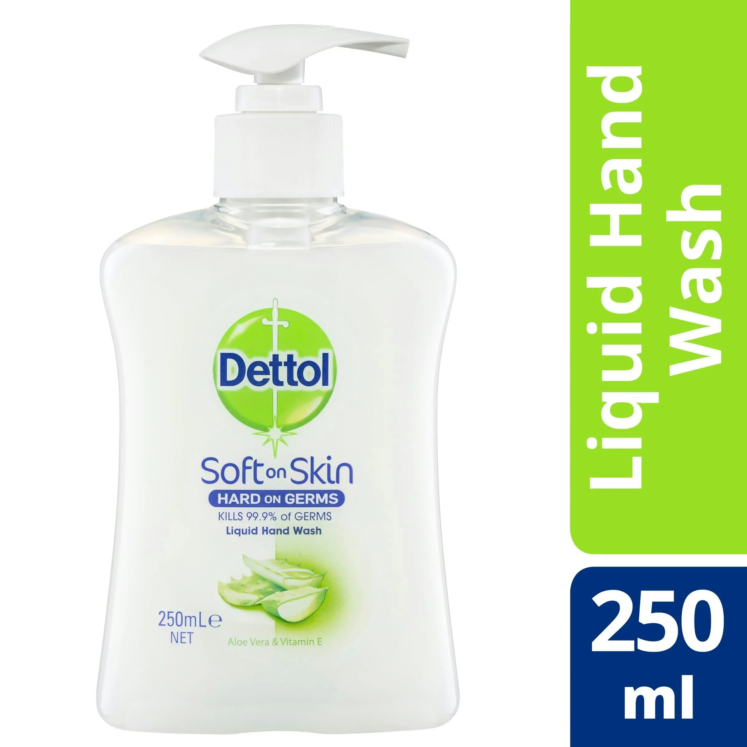 Dettol Antibacterial Liquid Hand Wash Pump Aloe Vera & Vitamin E 250mL