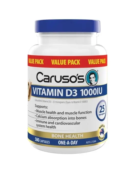 Caruso's Natural Health Vitamin D3 1000Iu 500 Capsules