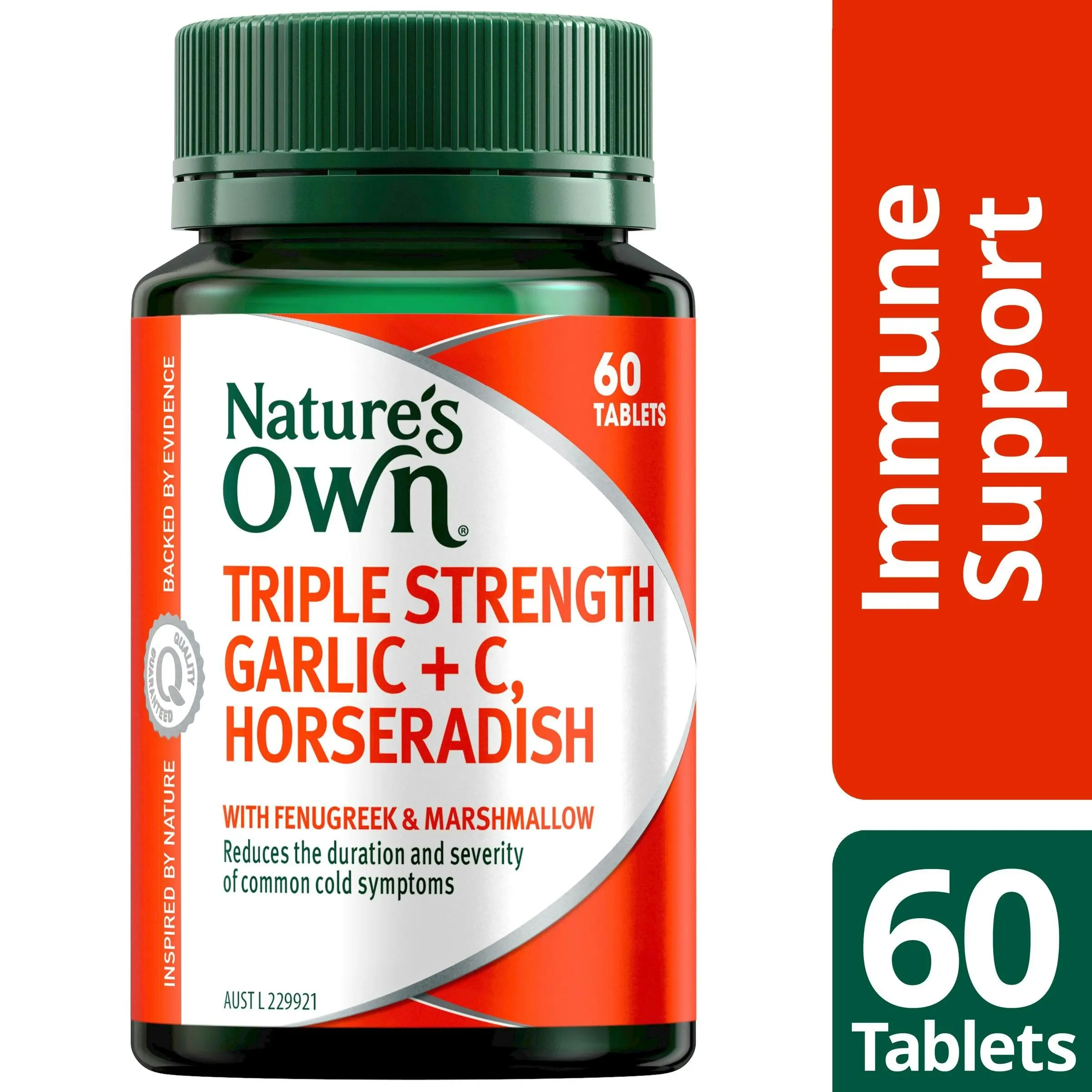 Nature's Own Triple Strength Garlic + C, Horseradish 60 Tablets