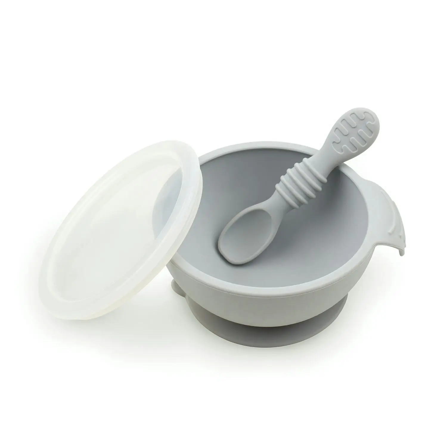 Bumkins Silicone First Feeding Set - Silicone Gray