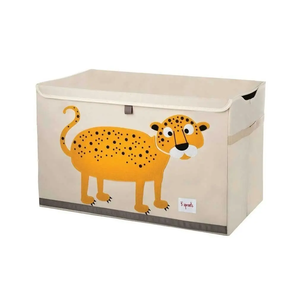 3 Sprouts Toy Chest - Orange Leopard