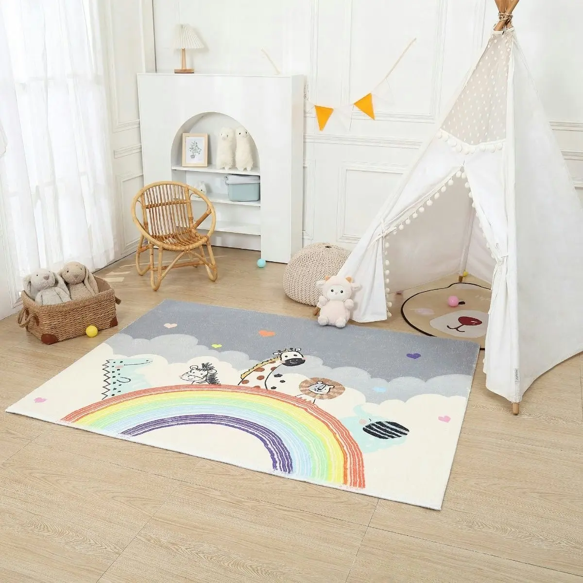 All 4 Kids Rainbow Animal Rug