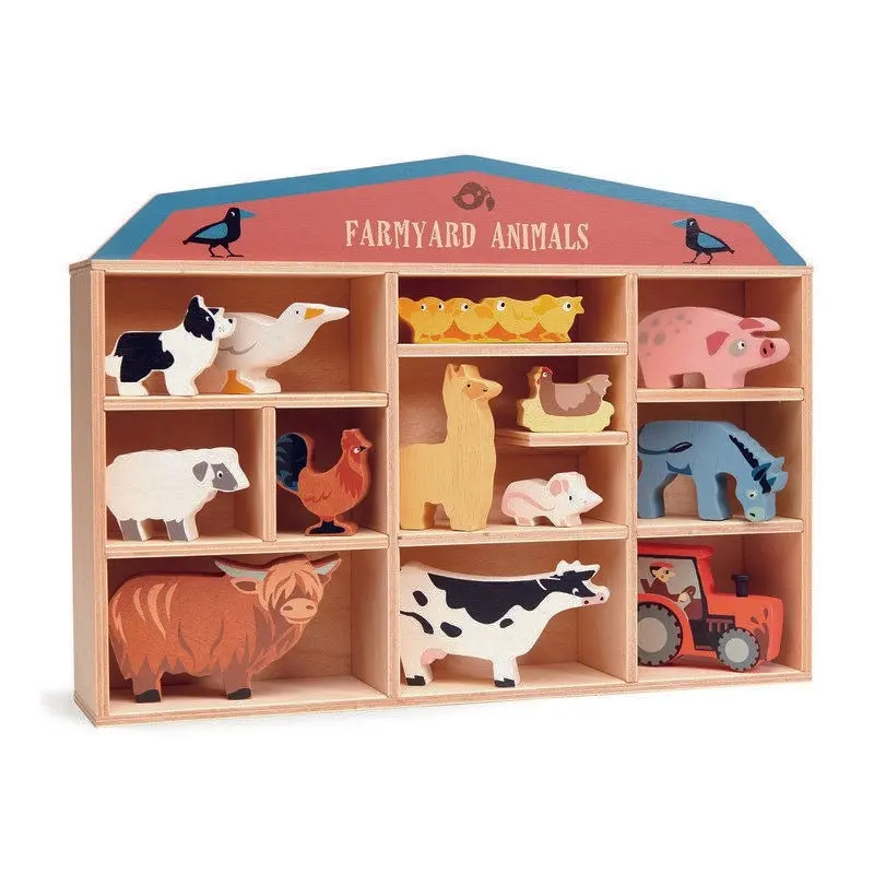 Tender Leaf Toys 1 piece Farmyard Animals Display Shelf Set