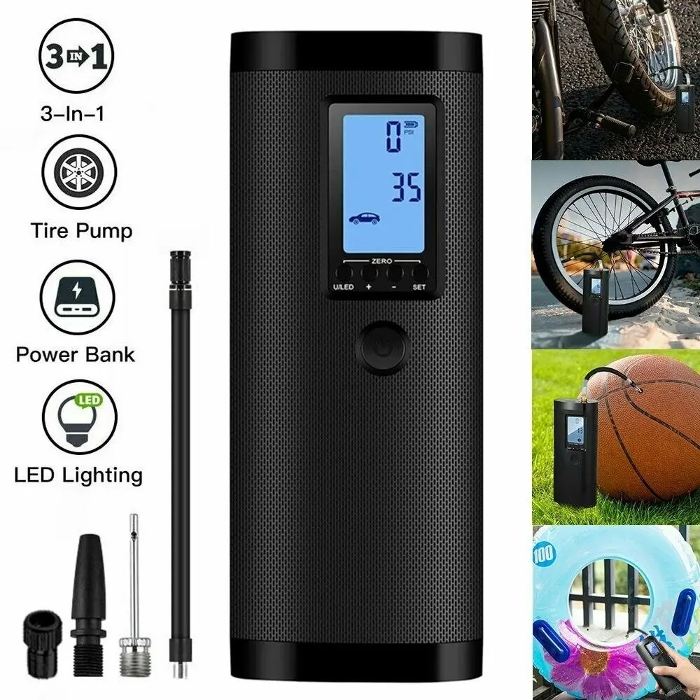 Rechargeable Electric Air Compressor Car Bicycle Inflator Tire Tyre Pump Portable