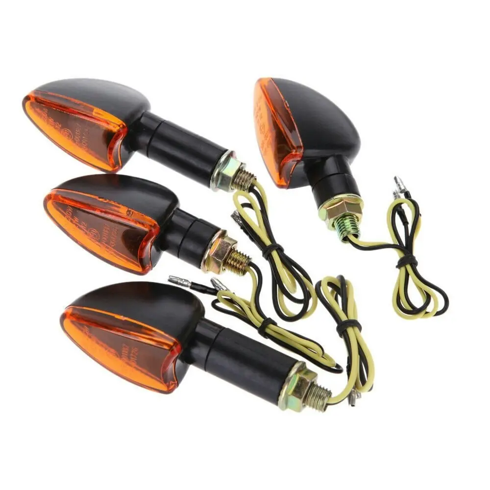 4pcs 12V Motorcycle Bike Bulb Amber Front & Back Turn Signal Indicator Light