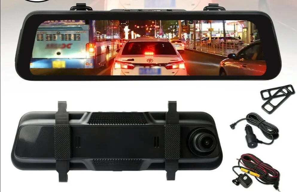 10" 1080P Touch Screen Rear View Mirror Car Dash Cam Reversing Recorder Camera