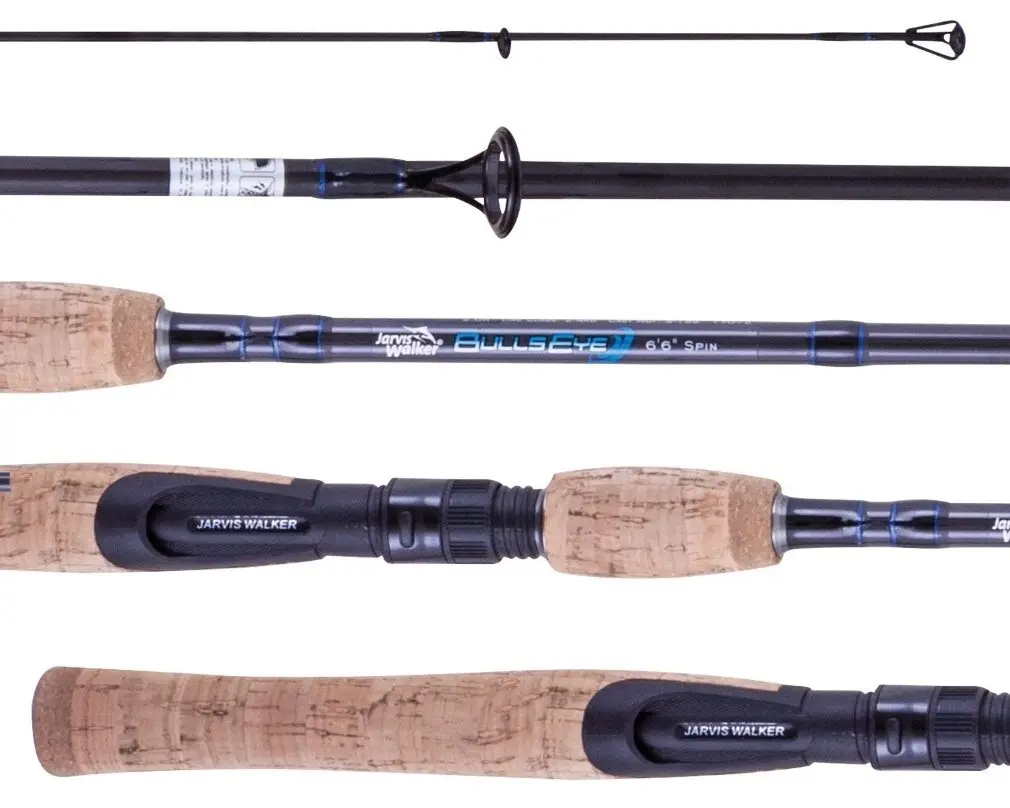 6'6 Jarvis Walker Bullseye 2-4kg Spinning Rod - 2 Pce Spin Rod with Cork Grips