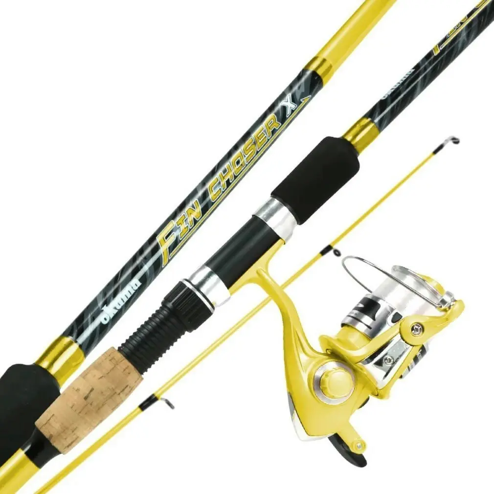 Yellow 6'6 Okuma Fin Chaser X Fishing Rod and Reel Combo