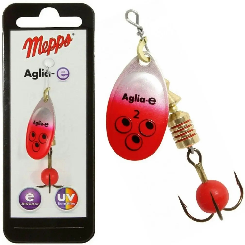 Mepps Lures Aglia-e Brite Spinner - Red Spinnerbait Fishing Lure