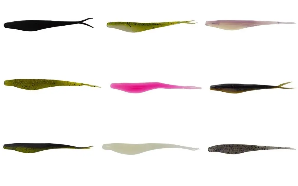 12 Pack of 4.5 Inch McArthy Tiddler Fluke Jerkbait Soft Plastic Lures