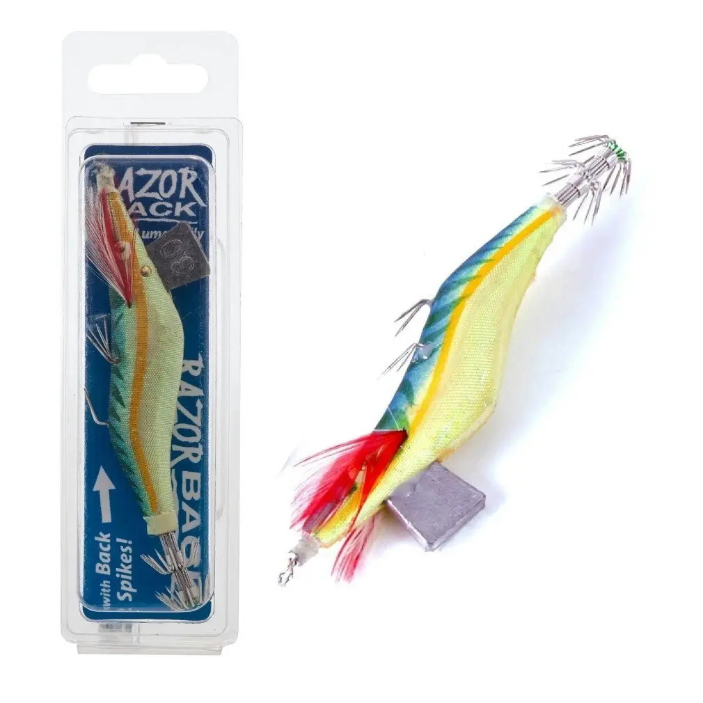 Jarvis Walker Size 4.0 Lumo Blue Razorback Squid Jig Lure