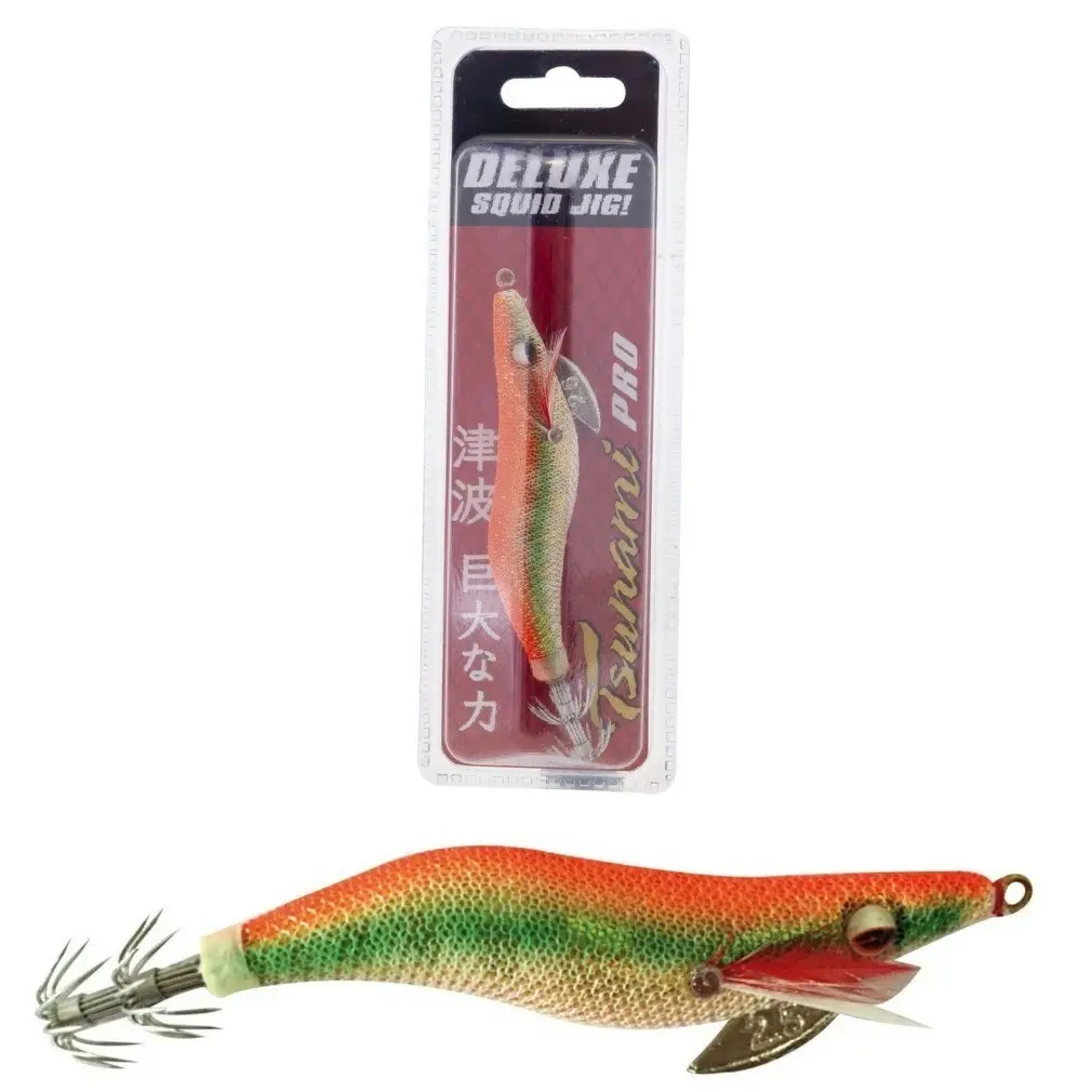 Size 3.5 Orange Tsunami Pro Deluxe Egi Squid Jig Lure