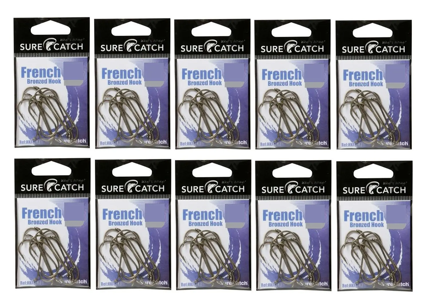 10 Packs of Surecatch French Bronzed Fishing Hooks