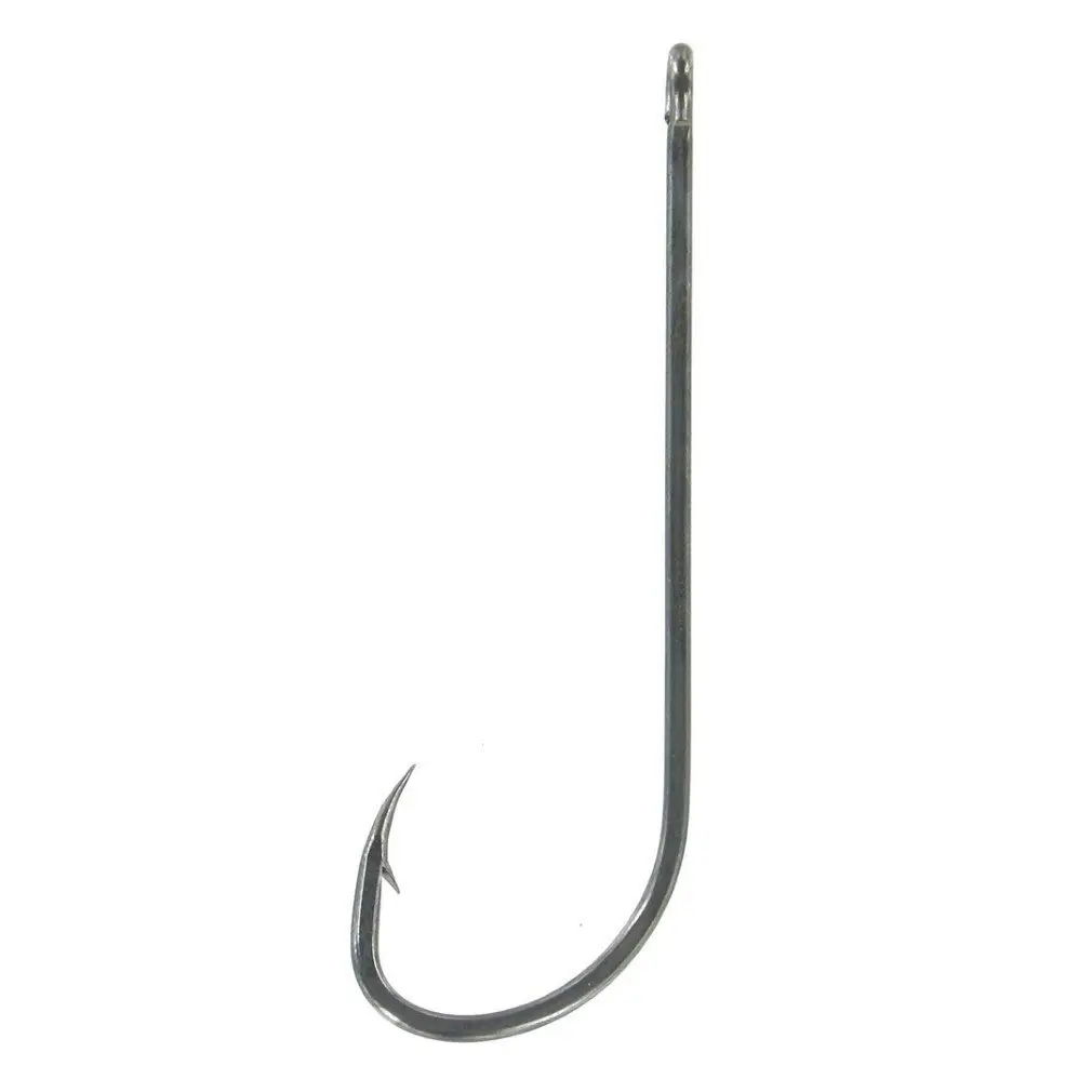 25 Pack of Shogun T483 Black Long Shank Fishing Hooks - Chemically Sharpened